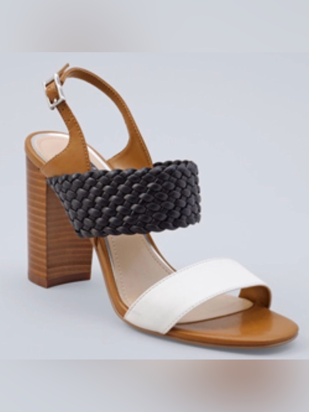 WHBM - Leather High Heeled Sandal - Black / Brown - Size 9